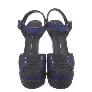 Giuseppe Zanotti Blue and Black Women's Platform Sandals